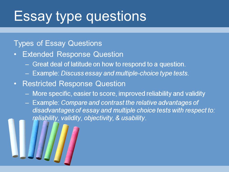 Four types of essay: expository, persuasive, analytical, argumentative